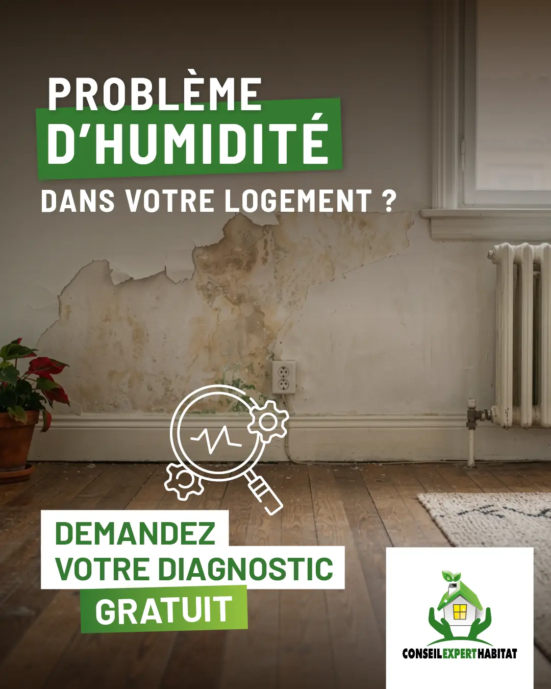 Conseil Expert Habitat | Problème d’humidité dans votre logement ? Problème d’humidité dans votre logement ?
